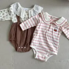 petitmain プティマイン ミッフィー ロンパース 2枚セット