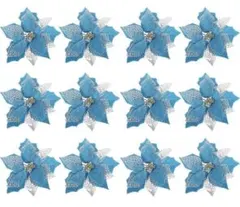 ✨クリスマスツリー飾り✨オーナメント ブルー 12個入 キラキラ クリスマス