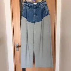 NobuyukiMatsui 2017aw 素材切替ストレートパンツ(1点物) - メルカリ