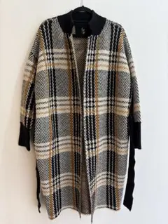 オズモーシス チェックニットコート カーディガン