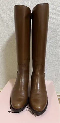 ブラウン　ロングブーツ バックル付き