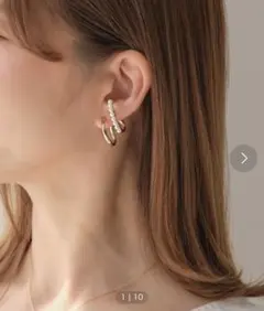 Phoebeダブルアーチパールピアス ゴールド / 片耳のみ