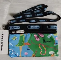 LeSportsac ポーチ 幾何学フラワー ネイビー ブラウン レトロ - メルカリ