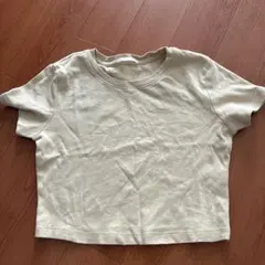 ベージュ Sサイズ 短丈半袖Tシャツ　GU