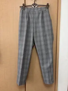 グレー系チェック カジュアルパンツ