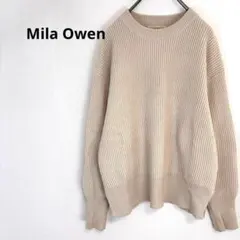 ◇ミラオーウェン【F】リブニットトップス ゆったり冬服 シンプル 着回ししやすい