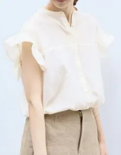【IENA ローンフリルブラウス】