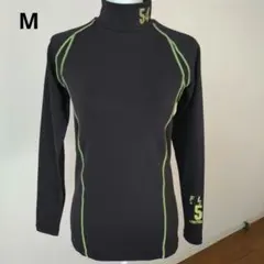 FLATGOLF　ゴルフウェア　　アンダーシャツ　ハイネック　黒　ロゴ入リ　М