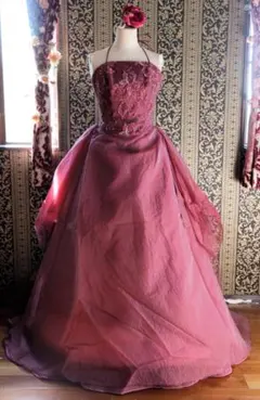 SPOSA VERONA高級ウエディングドレス7号9号11号ボルドーカラードレス