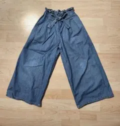 【即購入OK】GU デニムブルー ワイドパンツ 120