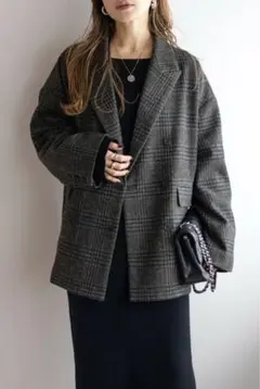 BONJOUR SAGAN チェック テーラードジャケット