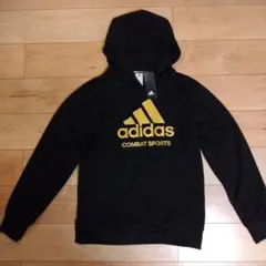 ☆アディダスコンバットスポーツメンズパーカーブラック×ゴールドXL（新品未使用）