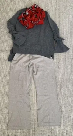 薄手ニットパンツ　audrey and john wad