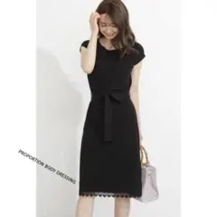 PROPORTION BODY DRESSING 裾レースタイトニットワンピのサムネイル