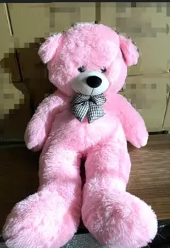 【在庫処分品】リボン付き、大きめピンクぬいぐるみ