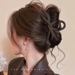 リボンクリップ ❣️ヘアアクセサリー まとめ髪 韓国 上品 リボン