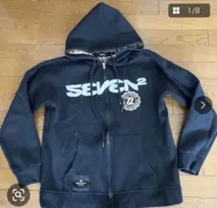 SEVEN2 ブラック パーカー ヒョウ柄裏地