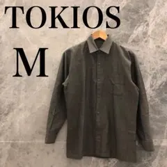 【極美品】TOKIOS ワイシャツ M グレー 灰色 メンズ フォーマル