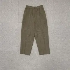 ハイウエストパンツ ブラウン クロップド丈 S〜Mきれいめ テーパード