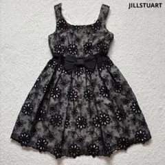 JILLSTUART オーガンジー刺繍ワンピース　ノースリーブ　花柄　ドレス　Sのサムネイル