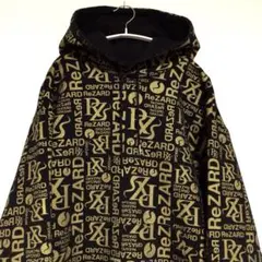 ReZARDリザード ロゴ 総柄 パーカー 黒金 S ヒカル 門りょう