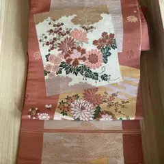 大正ロマン♡アンティーク名古屋帯 扇面 菊 梅 松 織り出し 正絹 