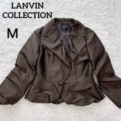 美品✨　ランバンコレクション ジャケット ギャザー　イタリア製生地　Ｍ　ブラウンのサムネイル