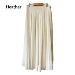 ヘザー 【F】ロングプリーツスカート ゆったり アイボリー 綺麗めカジュアル
