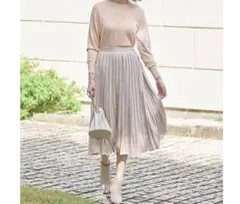 【洗える】ブライトサテンプリーツ スカート／エニィスィス（any SiS）