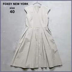 フォクシーFOXEY NEW YORK ワンピース サイズ40 ホワイト - メルカリ