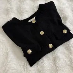 H&M ニット カーディガン トップス ブラック ワンホン ラウンジ