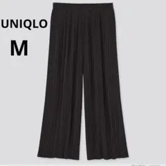 ユニクロ M ブラック シフォン プリーツスカートパンツ スカパン ワイドパンツ