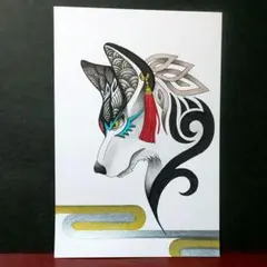 3397 【原画】手描きアナログ オリジナルイラスト 狼