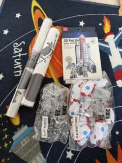 宇宙飛行士 宇宙 ロケット 惑星 ウォールステッカー ストリングライト セット