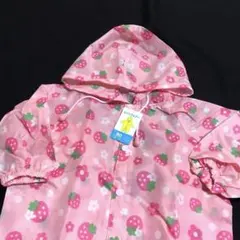 新品タグ付き♪いちご柄とっても可愛いベビーレインコート ♡イチゴ 入園 準備
