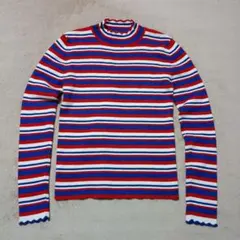 ZARA KNIT ストライプ リブニット トップス Lサイズ
