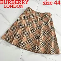 美品 大きいサイズ●バーバリーロンドン プリーツ ノバチェック スカート 2XL