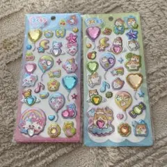 ぷくキラシールまじかるみゅーちゃんはむちゃんずわーるどシール交換未開封2枚