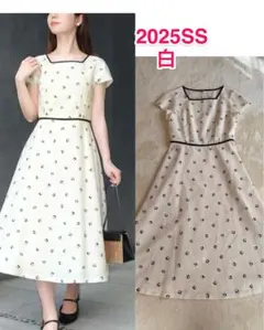 美品♡ストロベリーフィールズ　完売2025SSキュービードロップワンピース　白