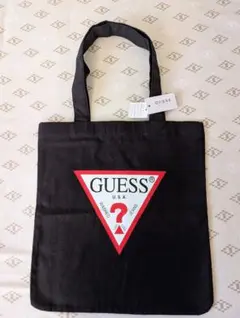 ☆新品タグ付☆ GUESS ブラック トートバッグ ロゴ入り