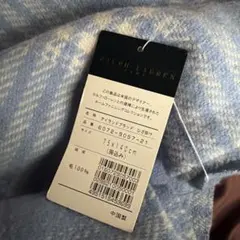 Ralph Lauren 水色チェックブランケット 75x140cm