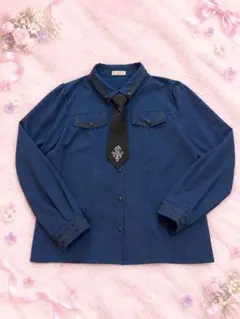 axes femmeタイ付きシャツcoquette