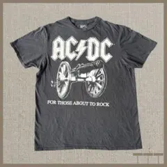 【AC/DC】バンドTシャツ M フェードブラック オフィシャル 古着のサムネイル
