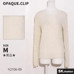 ★美品★OPAQUE.CLIP カットソー　長袖　総柄　シアー　レーシー　透け感