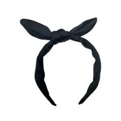 カチューシャ　黒　リボン　ワイヤー入り