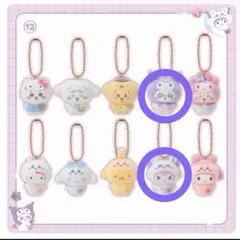 ちいかわ　サンリオコラボ　シークレットフロッキーマスコットチャームモモンガクロミ