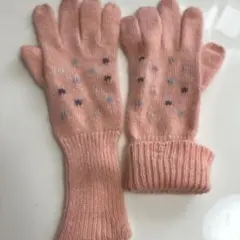 ピンク ドット模様 手袋