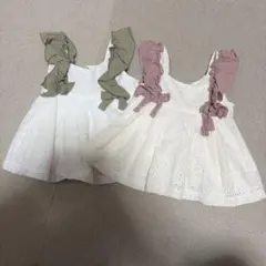 プティマイン フリルレースリボンチュニック　2点セット