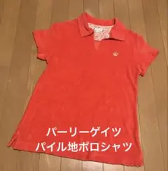 パーリーゲイツ ポロシャツ パイル　赤　オレンジレディース