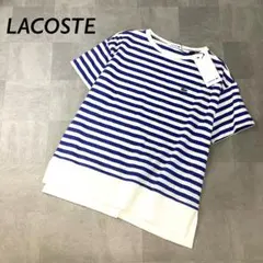 【新品タグ付】LACOSTE ボーダー カットソー 半袖 ブルーラインのサムネイル